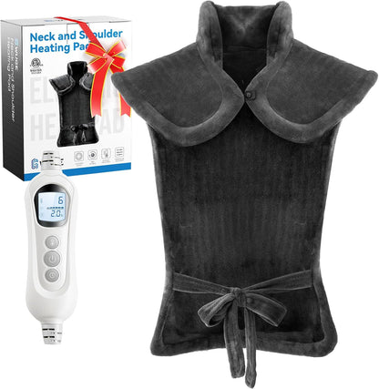 WUGE Fathers Day Dad Gifts, Heating Pad for Neck Shoulder and Back, Birthday Gift for Women Men, Deeper Pain Relief, Large Weighted Heat Pad, ETL Certified, Blue