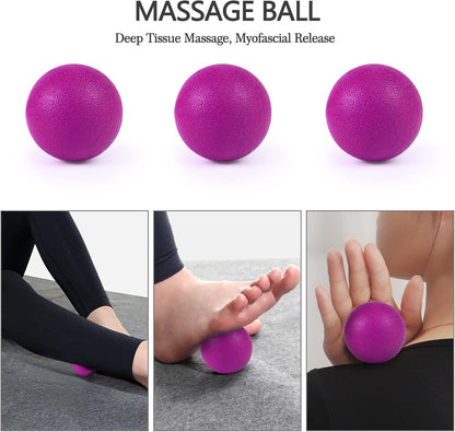 JOYENERGY 5 in 1 Foam Roller Set, Trigger Point Foam Roller Patented, Massage Roller Stick, Massage Ball, Stretching Strap for Deep Tissue Massager for Muscle Pilates Yoga Whole Body