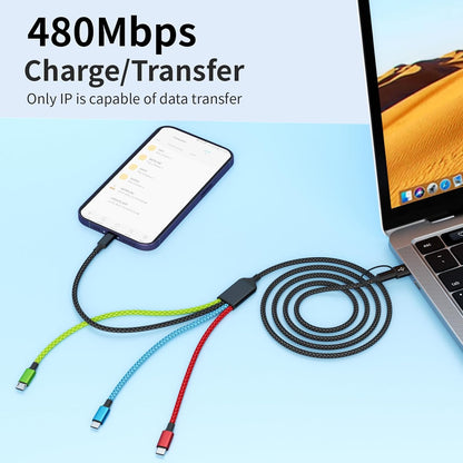 4 in 1 Multi Charging Cable, 5FT Charging Cords for Multiple Devices