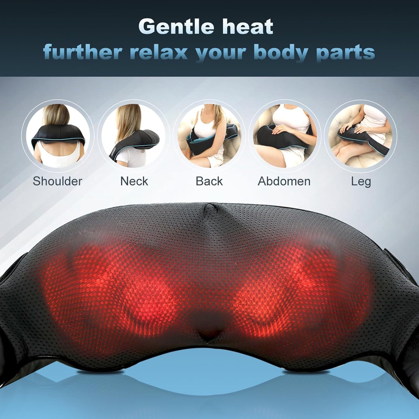 Mo Cuishle Women Men Gifts, Shiatsu Back Shoulder and Neck Massager with Heat, Electric Deep Tissue 4D Kneading Massage, Best Gifts for Mom Dad Wife Husband her Him, Christmas, Birthday (NOT Cordless)