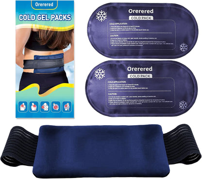 Reusable Cold Ice Packs for Injuries, 3-Piece Set Cold Gel Ice Wrap for Injury Recovery, Alleviate Joint and Muscle Pain (Knee Ice Wrap-Purple)