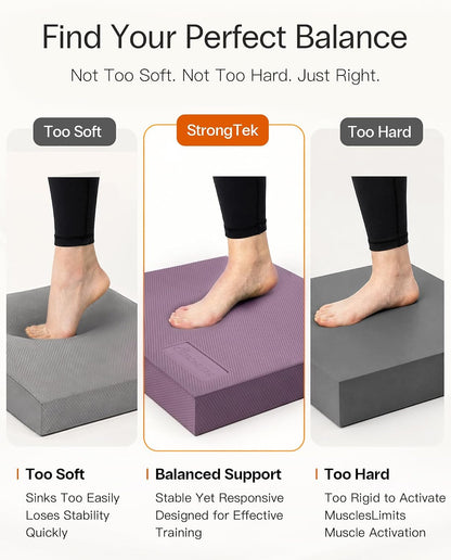 StrongTek Extra Wide Foam Balance Pad for Physical Therapy, 19" X 15.8" X 2.4", High-Density TPE Foam Pad for Exercise, Enhanced Stability, Core Strength, Non-Slip & Water-Resistant, for Fitness, Yoga