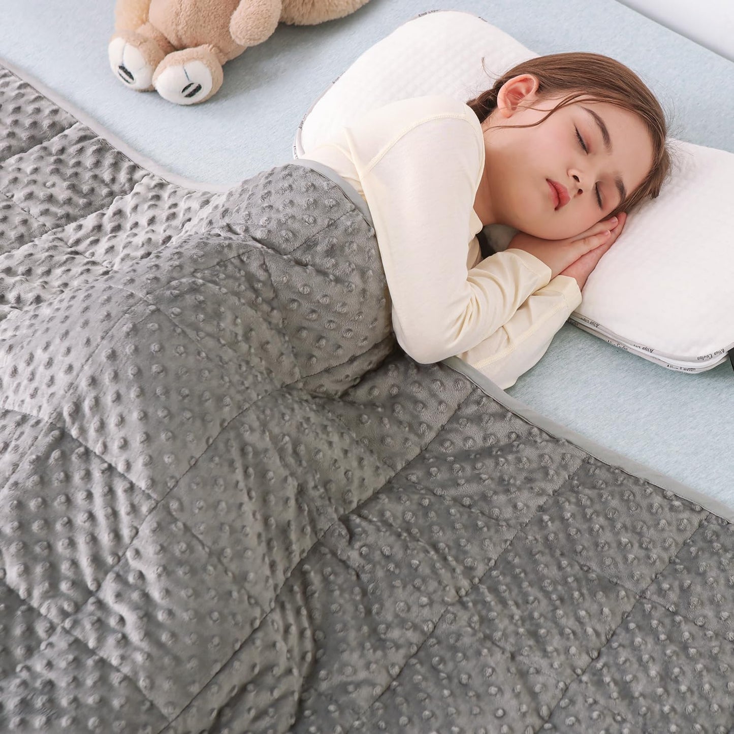 Sivio Weighted Lap Blanket, Weighted Blankets,Soft and Cozy Cooling Heavy Blanket, Calm and Nap, School and Home,2lbs 20 x 30inches, Grey