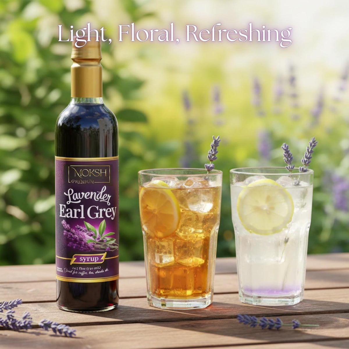 Moksh Premium Lavender Earl Grey Syrup for Coffee, Lattes, Tea & Matcha