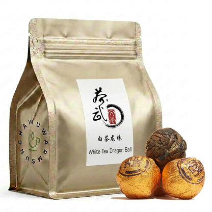 ChaWuWarmSun [B] White Tea Dragon Ball, 5oz/142g Aged FuDing ShouMei