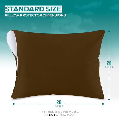 Utopia Bedding Premium 100% Waterproof Pillow Protectors with Zipper Standard Size (Set of 4), Bed Bug and Dust Mite Proof Zippered Pillow Covers, Pillow Encasement Cases, Gray