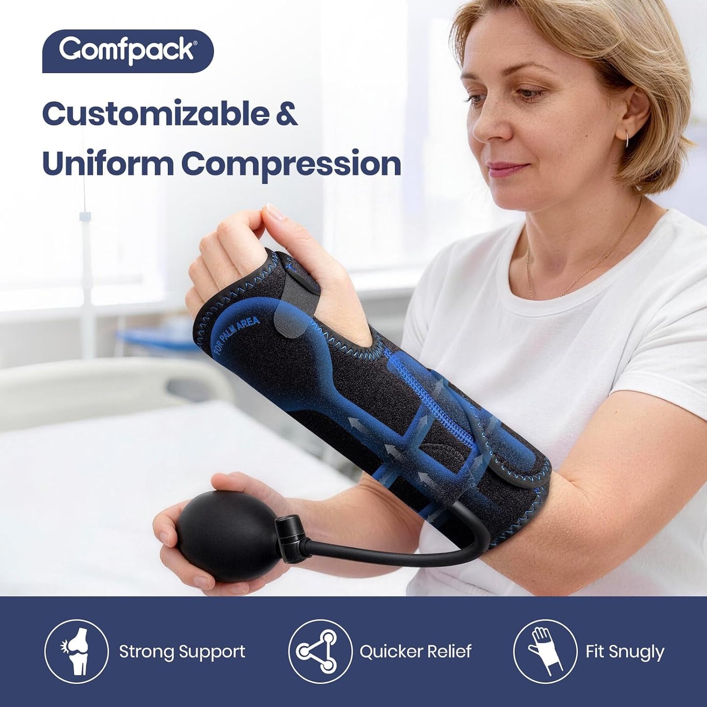 Comfpack Compression Ankle Ice Pack Wrap for Foot Pain Relief