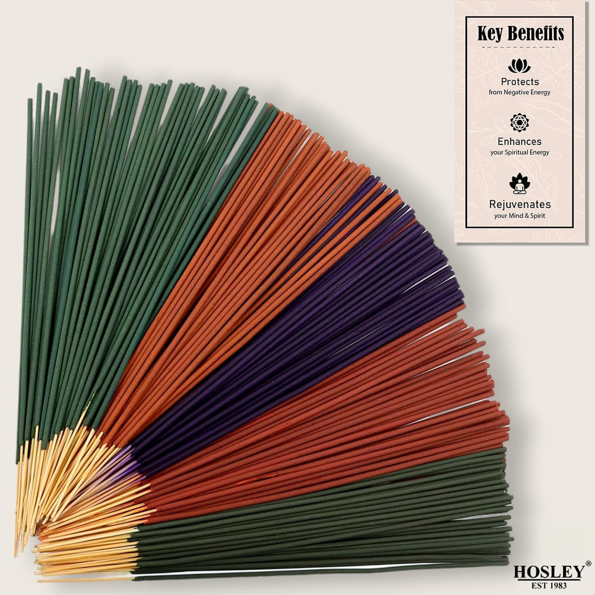 Hosley 320 Assorted Incense Sticks with Holder Eucalyptus, Fresh Bamboo, Lavender, Myrrh, Lavender Chamomile, Vanilla, Citrus, Dragon Blood Idea for Home, Wedding, Spa, Meditation & Aromatherapy
