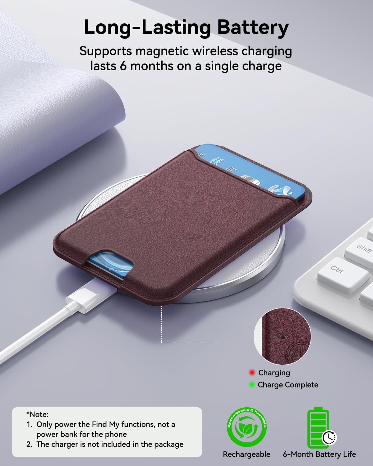 for MagSafe Wallet, Works with Apple Find My,4 Card Holder, Magnetic Phone Wallet for iPhone 18/17/16/15/14/13/12 Pro Max Air Plus Series, RFID Blocking Vegan Leather,Black