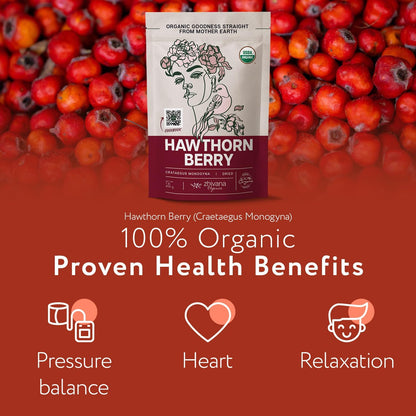 Hawthorn Berry Tea Organic (16 oz) – Support Heart Health, Pressure Balance