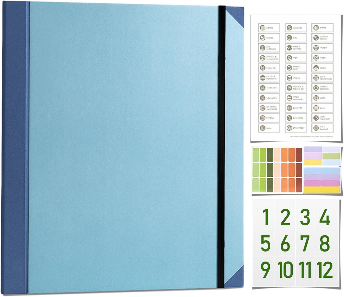 The Life Book Document Organizer - Binder for Important Documents, Document Organizer Foliofor Bills Checks Birth Certificates etc