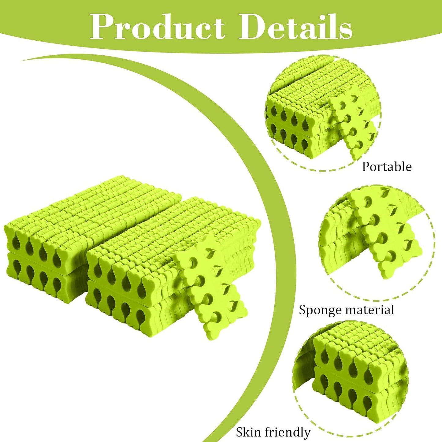 100 Pcs Sponge Toe Separators Soft Finger Separators Premium Pedicure Tool Kit Flexible Toe Divider Spacer for Polishing Pedicure Manicure Coating Nail Art Beauty Accessories (Pink)