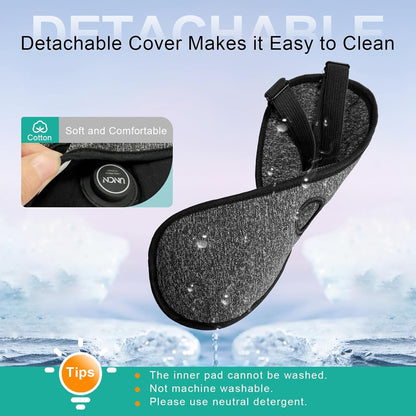 UNCN Heated Eye Mask for Dry Eyes Cordless Rechargeable 4 Temp Settings