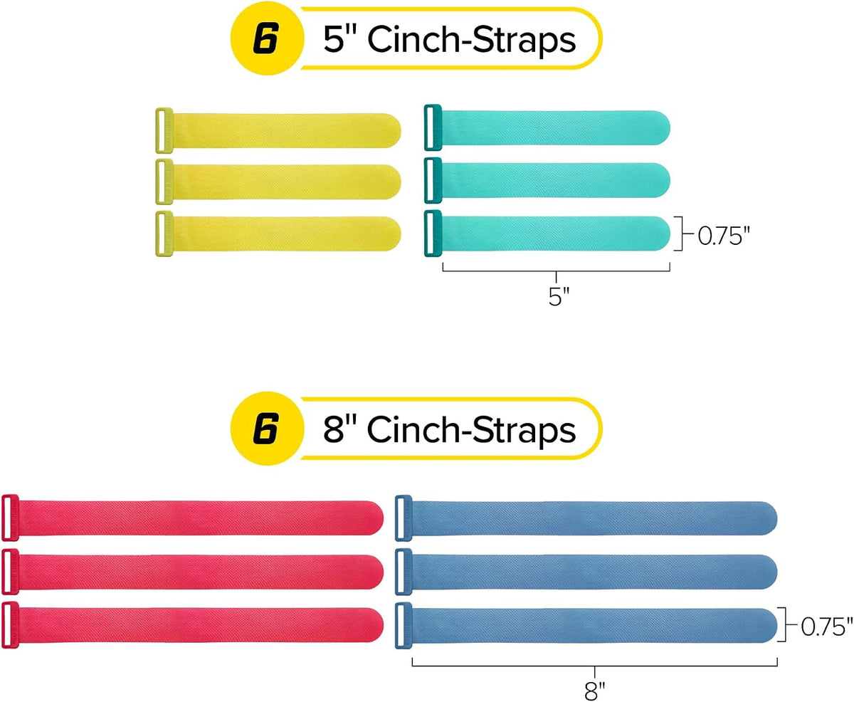Wrap-It Storage Write On! Cinch Straps - Assorted 12-Pack