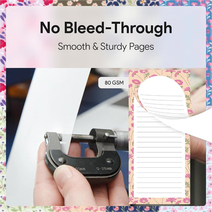 8 Magnetic Notepads – Notepads for Grocery List, Shopping List, To-Do List, Reminders -Strong Magnetic Back- Memo Notepad with Realistic Fruit Designs | 25 Sheets per Pad 7.5 x 3.5 inch (8 Pack)