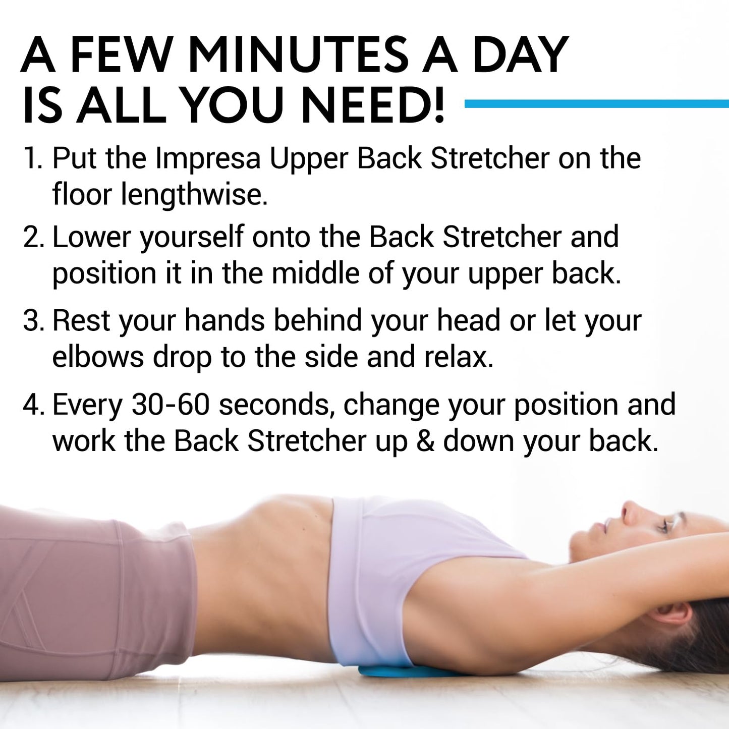 IMPRESA Upper Back Stretcher - Pack of 2, One Size Spinal Decompression & Posture Correction - Thoracic Spine Stretch & Flexibility - Pain Relief & Upper Back Pain Stretches
