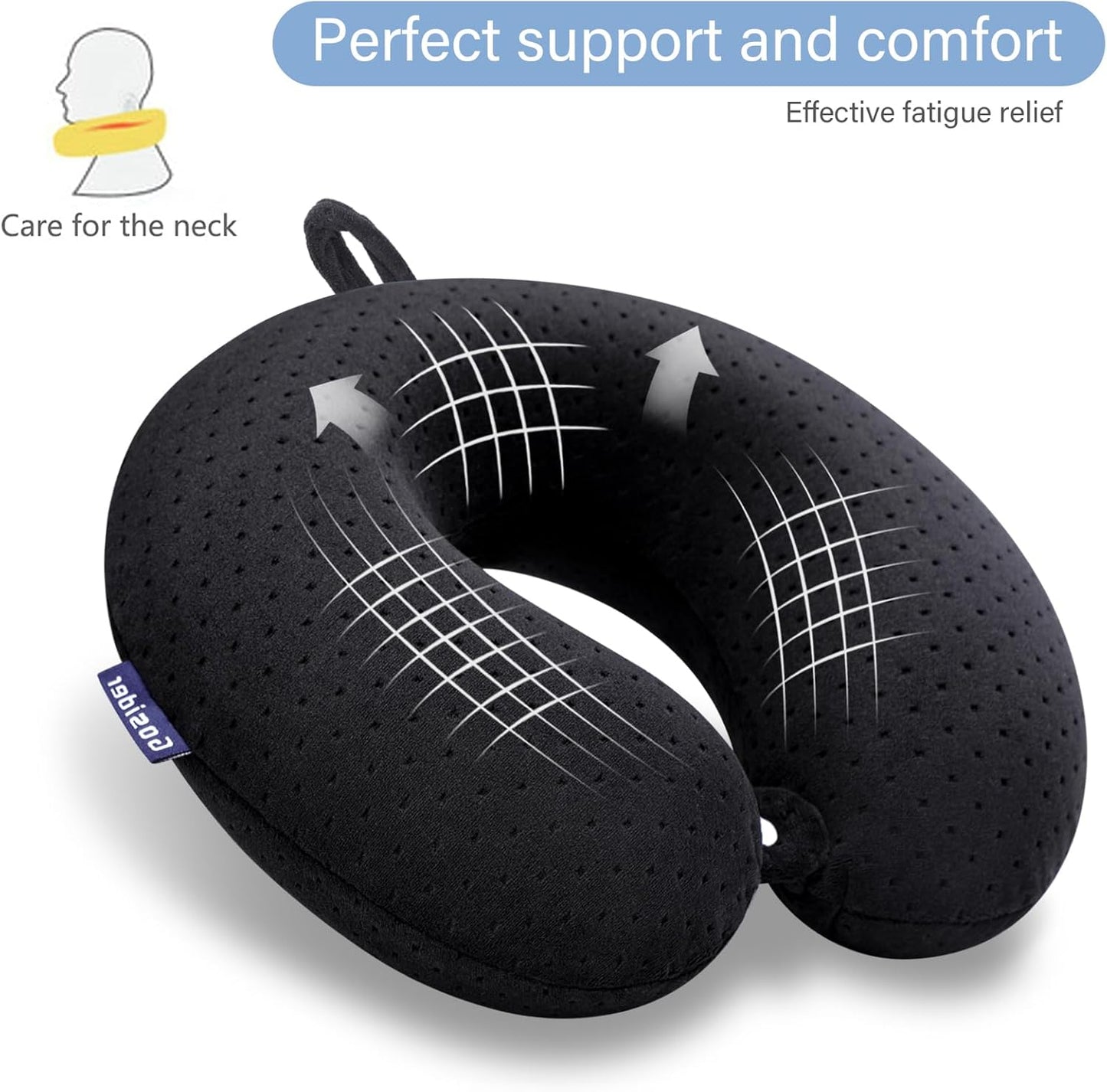 Neck Pillows for Sleeping Travel Pink Travel Pillow Comfortable U Shape Memory Foam Pillows Neck and Head Support Portable Travel Neck Pillow Suitable for Planes, Trains, Self-Driving Cars