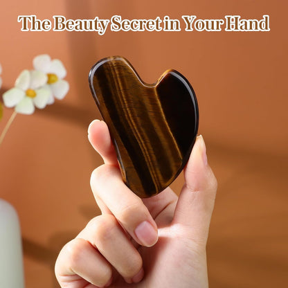 rosenice Gua Sha Facial Tools Guasha Tool Gua Sha Jade Stone Manual Massage Sticks for Jawline Sculpting and Puffiness Reducing for Face Body Tensions Reduce Festive Gifts