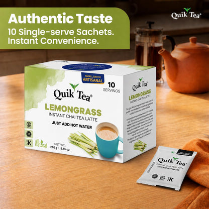 QuikTea Instant Chai Tea Latte Mix, Saffron Masala, 10 Sachets