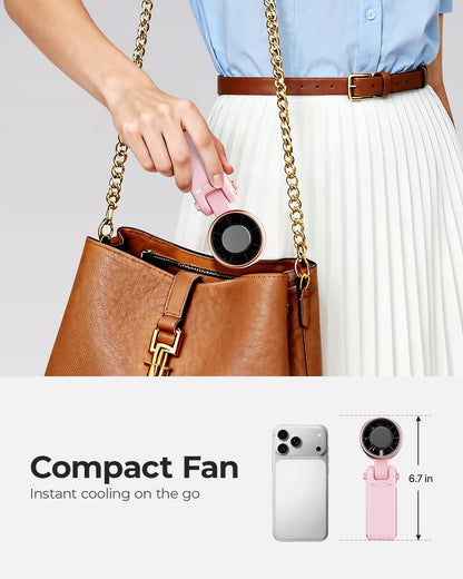 Portable Handheld Turbo Fan - 5 Gear High Speed 4000mAh Rechargeable Mini Personal Hand Fan Blow Cold Air, Battery Operated Travel Essentials, Beach Vacation, Gifts for Women, Men (Black)