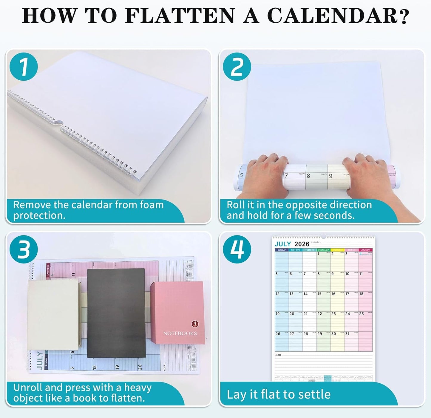 Large Wall Calendar 2026-2027, 18-Month Wall Calendar from July 2026 to December 2027, 15" x 22" 2026 Wall Calendar with Spacious Blocks, Julian Dates, Habit Tracker & Full-Year Reference for Home Office School Colorful