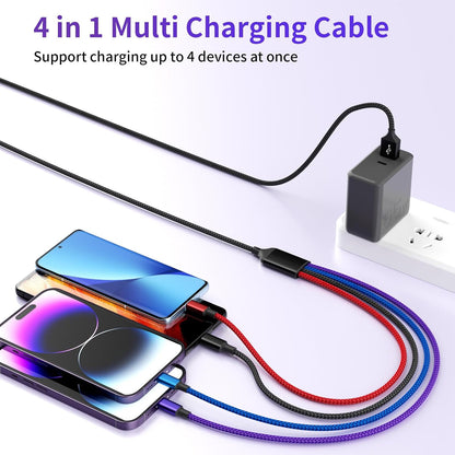 4 in 1 Multi Charging Cable, 5FT Charging Cords for Multiple Devices