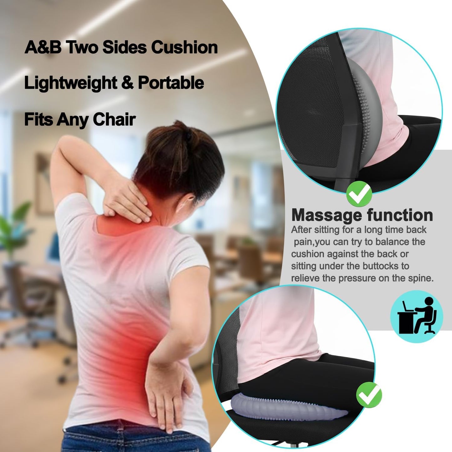 Wobble Cushion Core Balance Disc, Wiggle Seat for Sensory Kids to Stay Focused, Non-slip Balance Pads with Inflation Pump for Physical Therapy & Core Strength