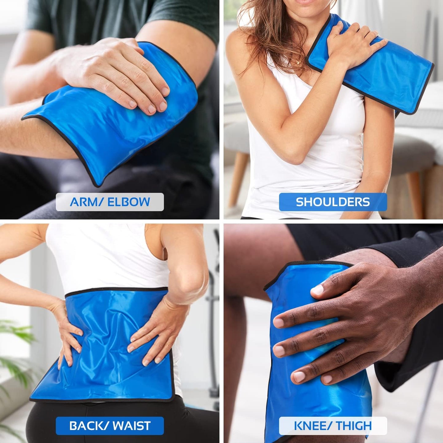 Reusable Hot and Cold Gel Ice Packs for Injuries - Gel Cold Packs for Injuries - Multiple Shapes and Sizes 7 Variety Pack