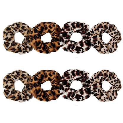 Satin Scrunchies for Women – 8PCS Blush & Brown Silk Hair Ties Set – No Crease, Frizz-Free, Gentle Elastic Hair Bands, Soft & Stylish Everyday Hair Accessories Gifts