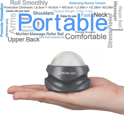 Massage Roller Ball, Tight and Sore Muscles Relief, Manual Massager, Alleviating Shoulder, Arms, Back, Legs, Calves or Muscle Tension