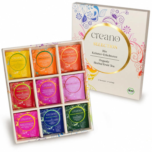 Creano Organic Herbal & Fruit Tea Gift Set - 27 Tea Bags in 9 Dreamy Varieties - 54g*