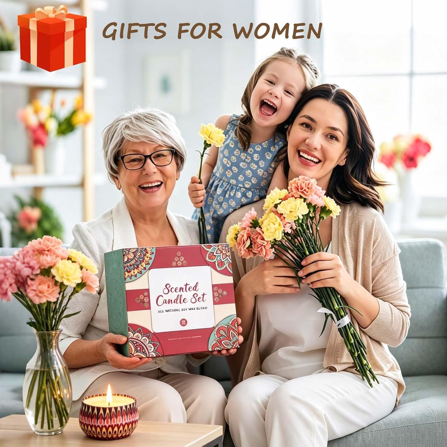 Scented Candles Gift Set, 12 Pack Soy Wax Candles for Home, 12 Scents, Aromatherapy Travel Tins with Gift Box for Women, Birthday, Housewarming, Relaxation