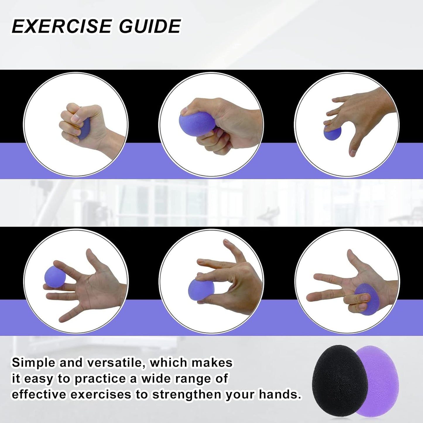 Stress Balls for Adults, Hand Exersicers for Strength, Squeeze Balls for Hand Therapy, Hand Exersice Balls for Hand, Finger and Wrist Training with Carrying Bag