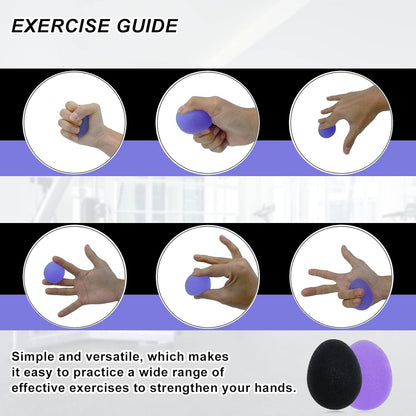 Stress Balls for Adults, Hand Exersicers for Strength, Squeeze Balls for Hand Therapy, Hand Exersice Balls for Hand, Finger and Wrist Training with Carrying Bag