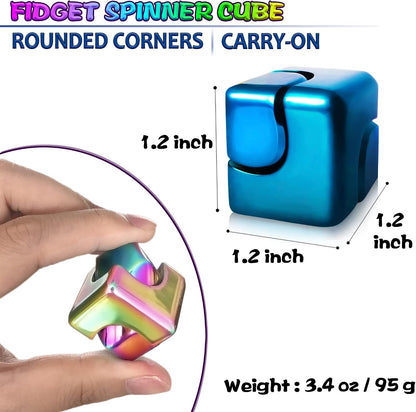 Fidget Spinner Toys Cube Adults Metal Fidgets Cool Stuff Desk Gadgets Office Toy for Teen Boy Small Anxiety Figette Sensory Toy ADHD Tool Fingears Figet Stress Gifts Easter Basket Stuffers Teen Boys