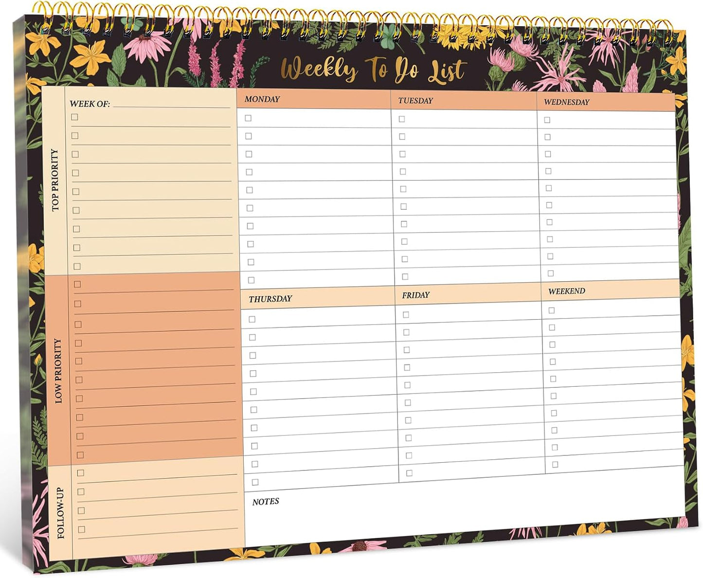 Taja Weekly To Do List Notepad with 52 Undated Sheets（8.5"×11"）- Weekly Desk Planner for Women & Man, Work and Home -1 Pack Violet Dream