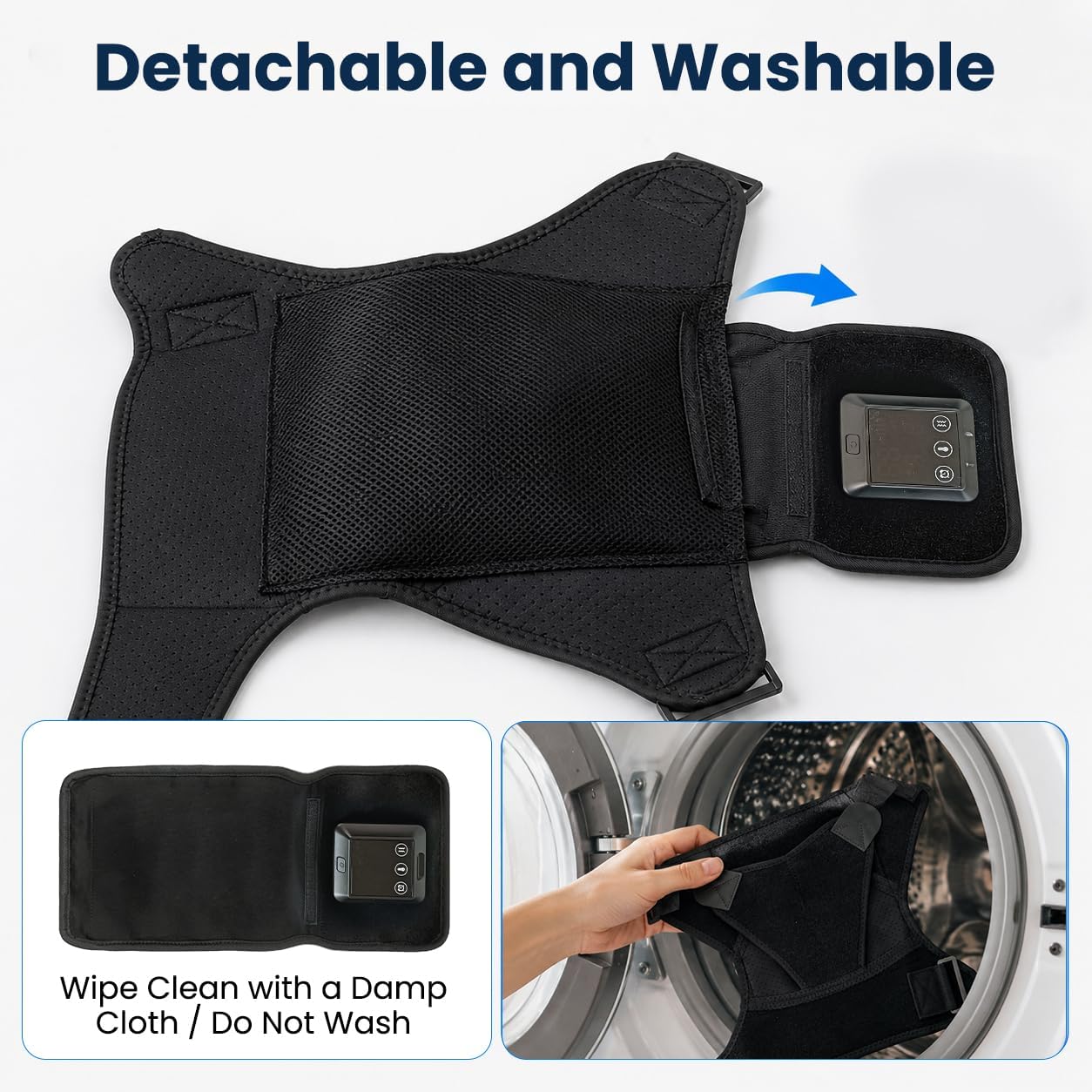 Cordless Shoulder Heating Pad with Vibration Massage, 4000mAh Rechargeable Heated Shoulder Brace with 6 Heat 6 Vibration Modes 6 Timers, Adjustable Heat Wrap for Shoulder Rotator Cuff
