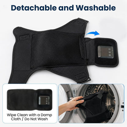 Cordless Shoulder Heating Pad with Vibration Massage, 4000mAh Rechargeable Heated Shoulder Brace with 6 Heat 6 Vibration Modes 6 Timers, Adjustable Heat Wrap for Shoulder Rotator Cuff