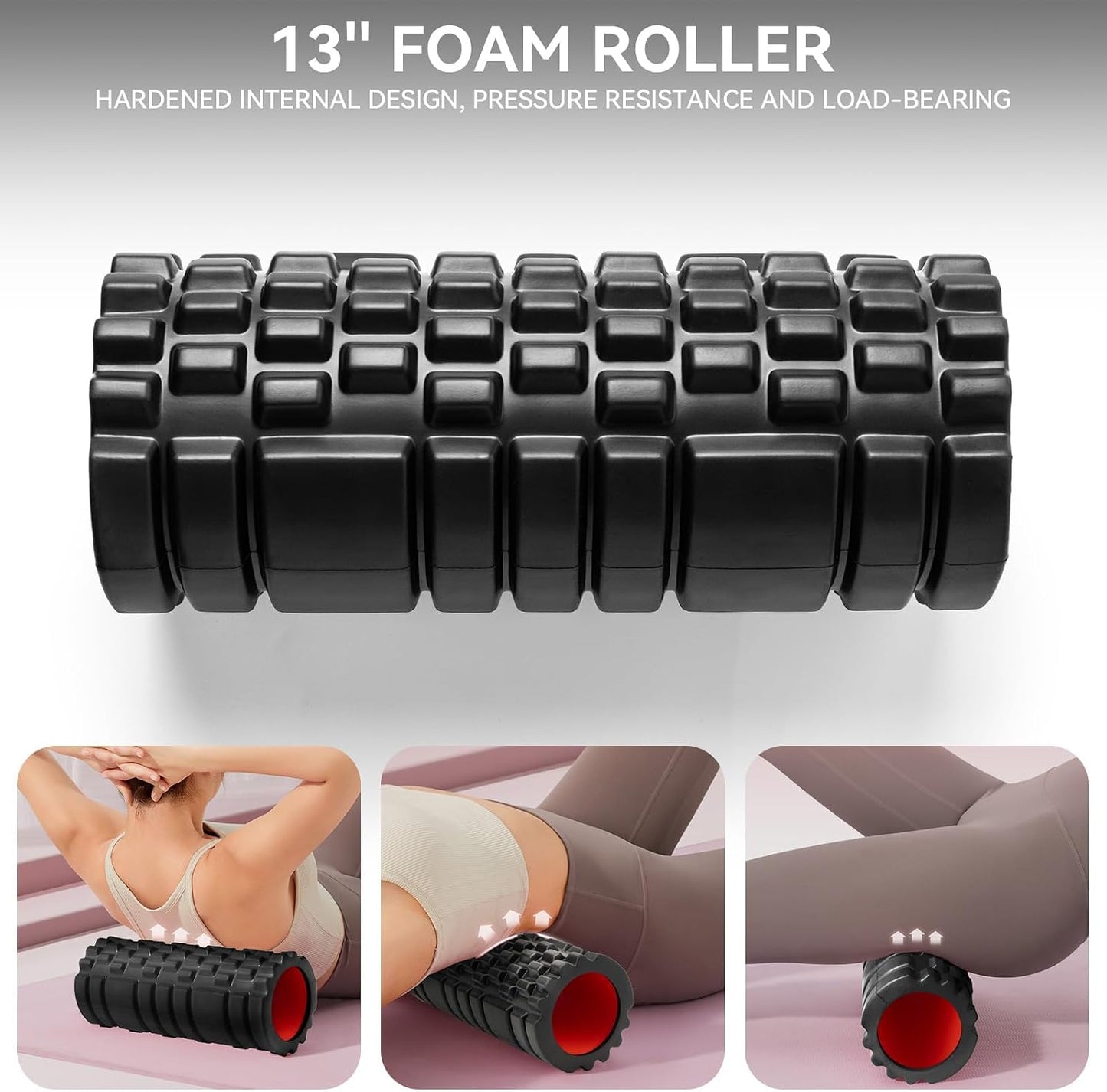 Krightlink Foam Roller High Density 13" Patented Exercise Roller for Deep Tissue Muscle Massage, Muscle Massage and Myofascial Trigger Point Release, Relieves Muscle Pain, Improves Mobility (Orange)