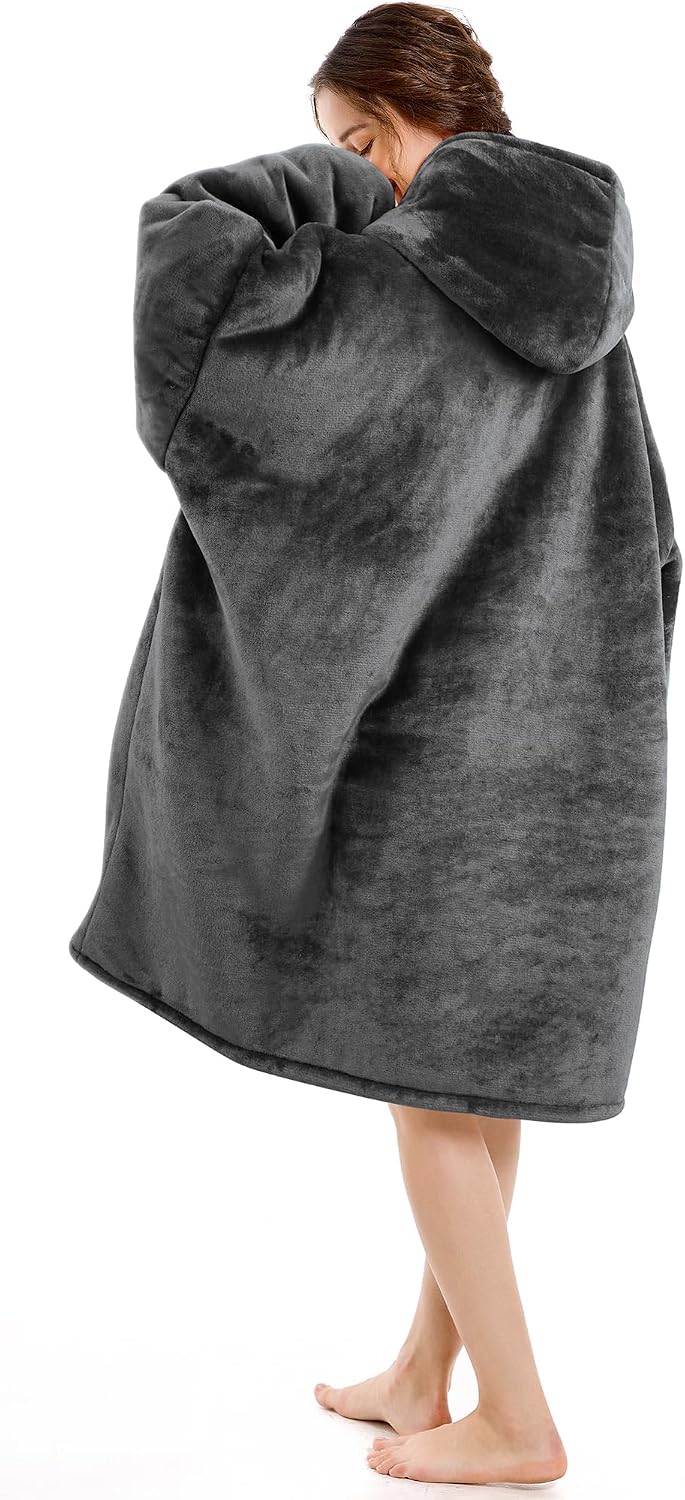Narecte Cozy Oversized Blanket Hoodie Wearable Blanket Adults Soft Hooded Blanket Hoodie Birthday Gifts for Women Christmas - Colors B