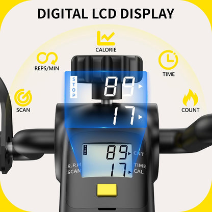 MOMODA Under Desk Bike Pedal Exerciser with LCD Display Portable Mini Exercise Bike for Arm and Leg