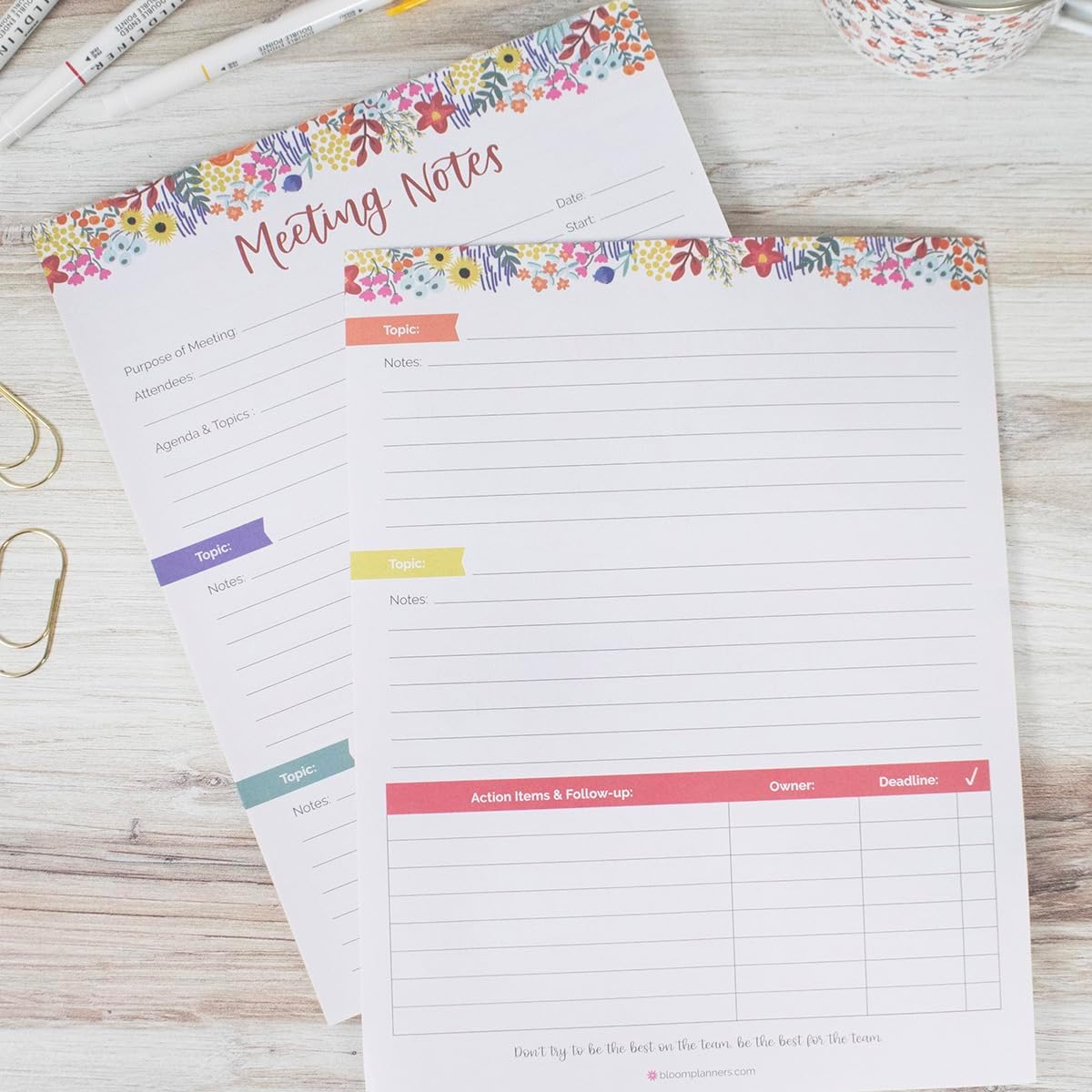 bloom daily planners Horizontal Weekly To Do List Notepad with 60 Undated Sheets - Weekly Desk Planner or Chore Pad with Priorities & Habit Tracker - 8.5” x 11” - Pastel