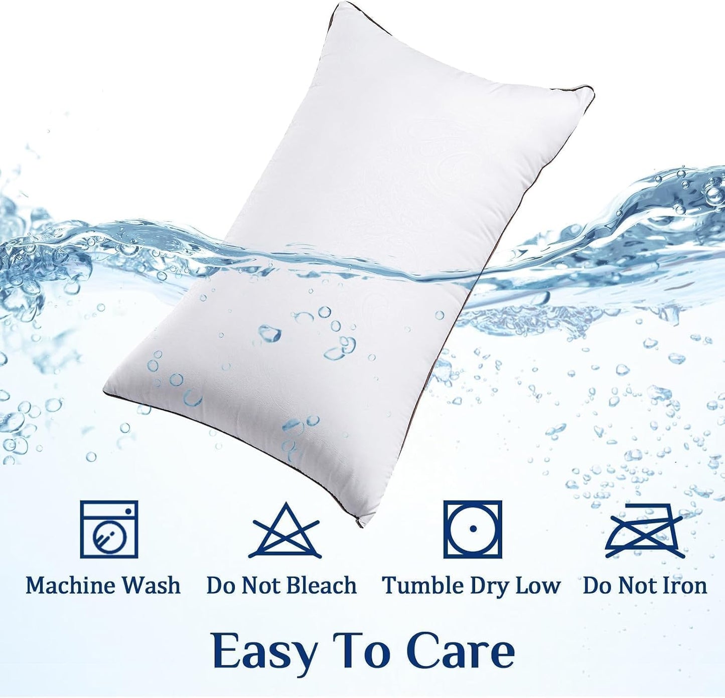 JOLLYVOGUE Pillows Standard Size Set of 2, Cooling and Supportive Pillows Full Size Set of 2 for Side and Back Sleepers, Down Alternative Hotel Collection Sleeping Pillow