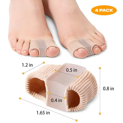 Toe Spacers, 4 PCS Toe Separators for Women and Men for Overlapping Toes, Bunion Corrector, Hammer Toe Straightene