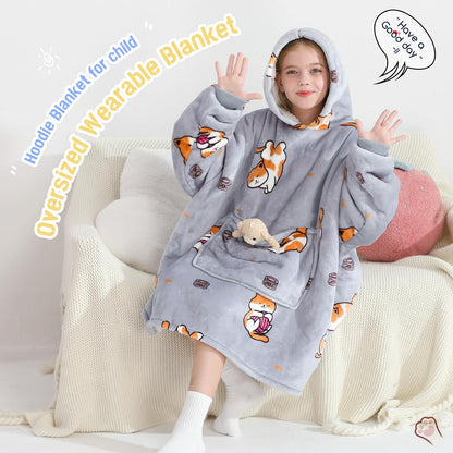 Aemilas Wearable Blanket Hoodie - Warm Sherpa Blanket Sweatshirt as Gifts for Adult Women Mom Men, One Size Fits All