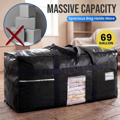 TAILI 69 Gallon Extra Large Storage Bags with Visible Window,Blue