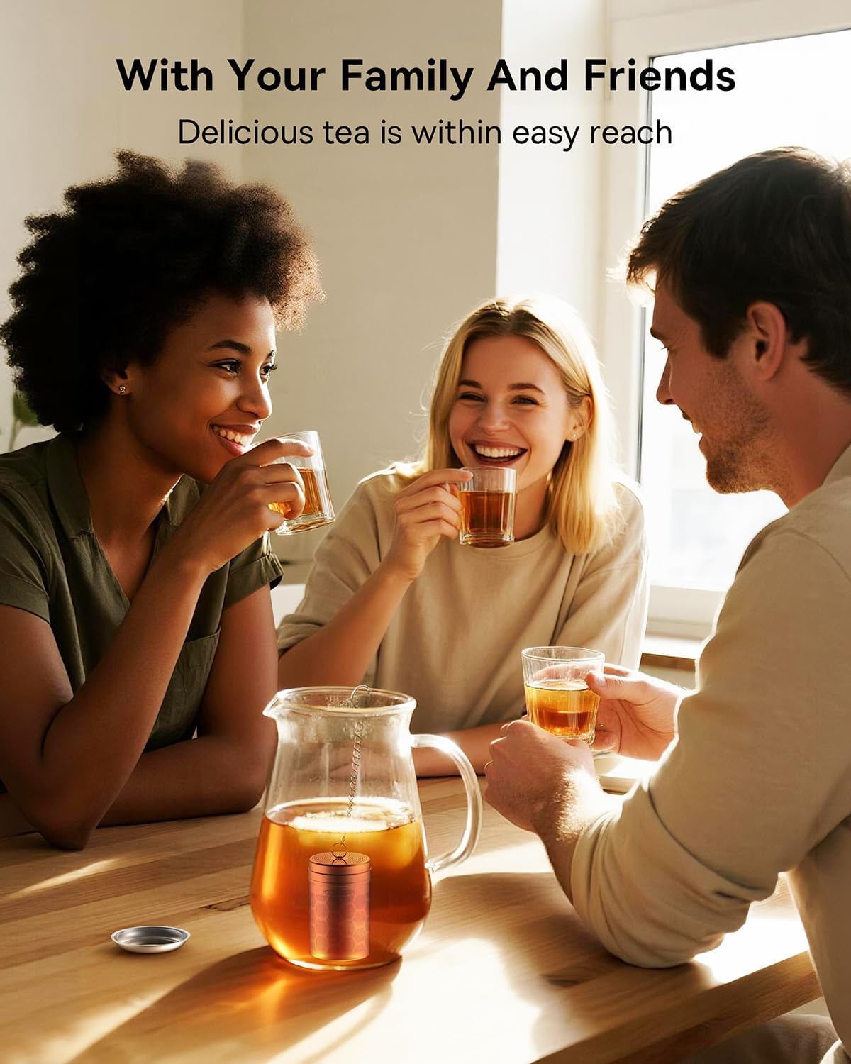 House Again Large Tea Infusers, Extra Fine Mesh Tea Strainers for Loose Tea, Slim Threaded Lid & 304 Stainless Steel, Filter Bags Diffusers, Loose Leaf Tea Steeper for Brew Tea Spices & Seasonings