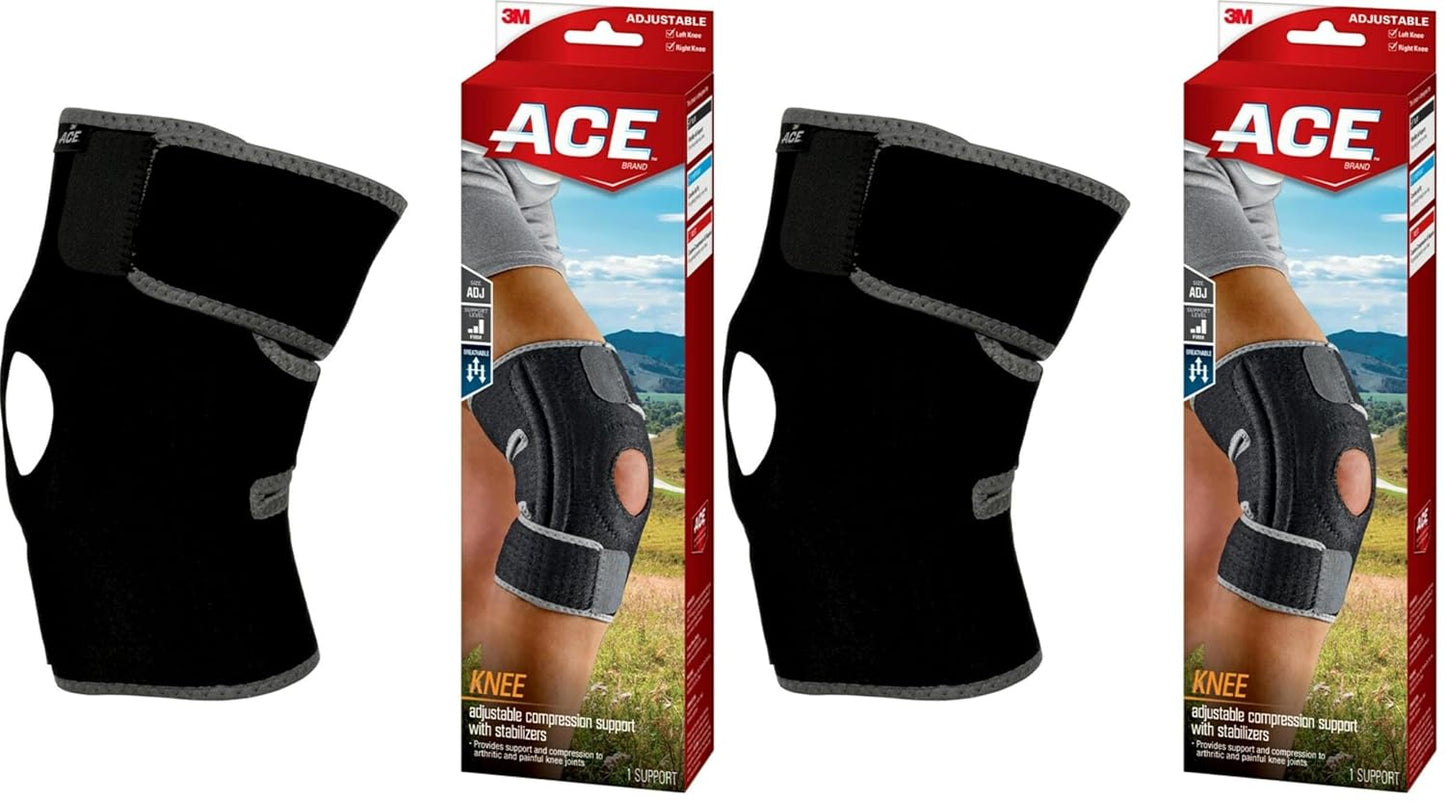ACE Brand Adjustable Knee Brace with Side Stabilizers Provides Support & Compression to Arthritic and Painful Knee Joints