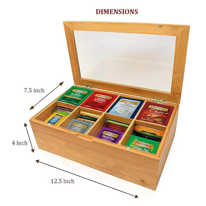 Twinings Tea Bag Sampler Variety with Walnut Wooden Organizer (60 Count) 40 Different Flavours, Gift for Tea Lovers: Women, Men, Mom, Dad, Family, Friends, Couples