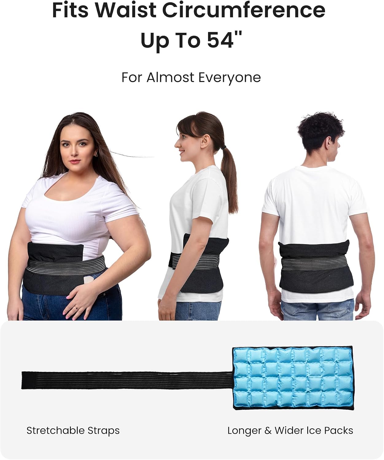 2 Ice Packs for Injuries Reusable, Cold and Hot Packs for Injuries, Joint Pain, Muscle Soreness, and Body Inflammation, Adjustable Ice Packs Wraps for Knees, Back, Shoulders, Arms, and Legs